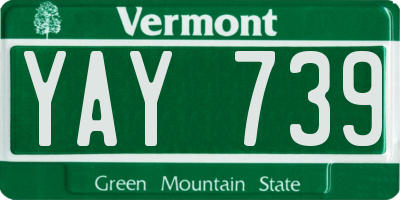 VT license plate YAY739