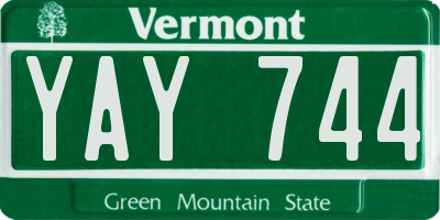 VT license plate YAY744