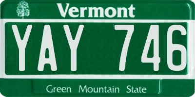 VT license plate YAY746