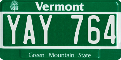 VT license plate YAY764