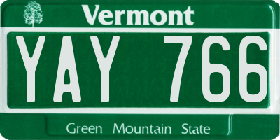 VT license plate YAY766