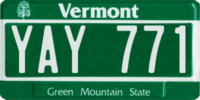 VT license plate YAY771