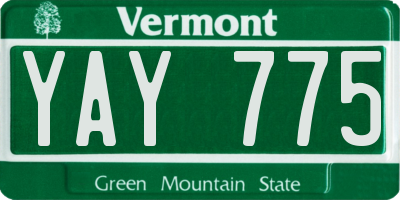VT license plate YAY775