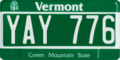 VT license plate YAY776