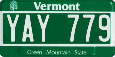VT license plate YAY779