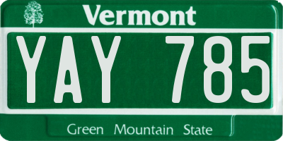VT license plate YAY785