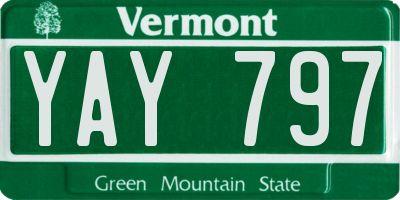 VT license plate YAY797