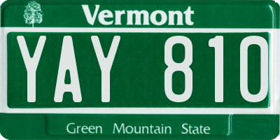 VT license plate YAY810