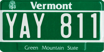 VT license plate YAY811