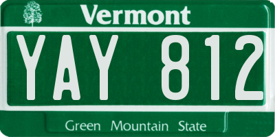 VT license plate YAY812