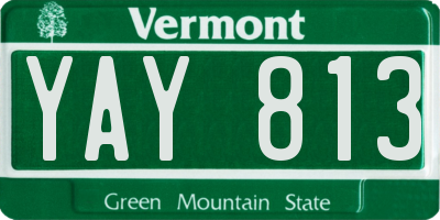 VT license plate YAY813