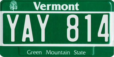 VT license plate YAY814