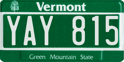 VT license plate YAY815