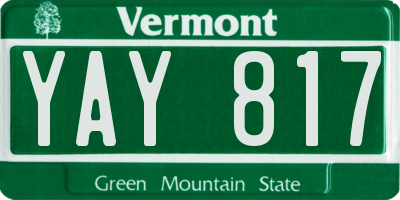 VT license plate YAY817