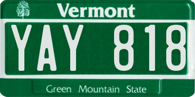VT license plate YAY818
