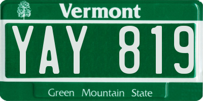 VT license plate YAY819