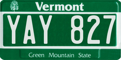 VT license plate YAY827