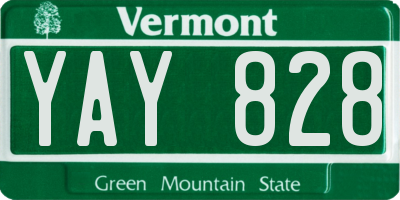 VT license plate YAY828