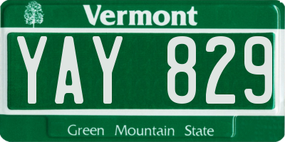 VT license plate YAY829