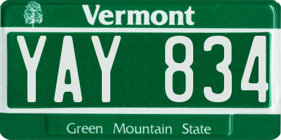 VT license plate YAY834