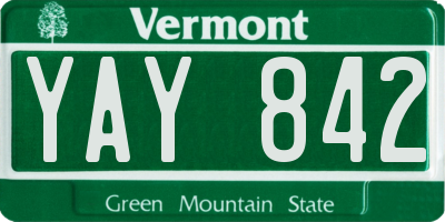 VT license plate YAY842