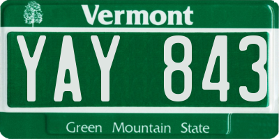 VT license plate YAY843