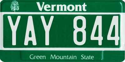 VT license plate YAY844