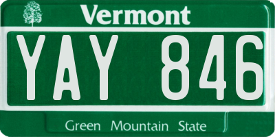 VT license plate YAY846