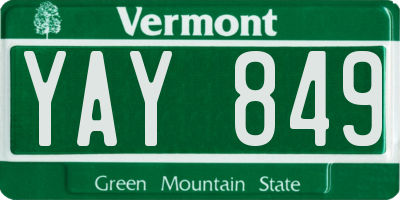 VT license plate YAY849