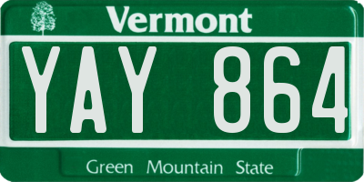 VT license plate YAY864