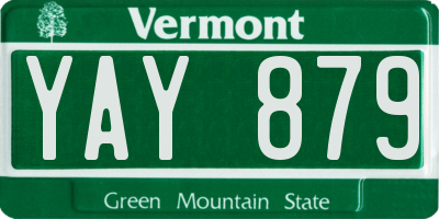 VT license plate YAY879