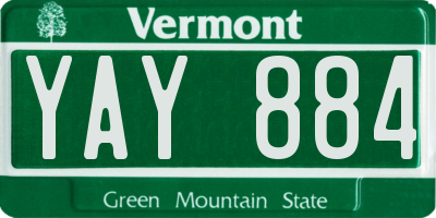 VT license plate YAY884