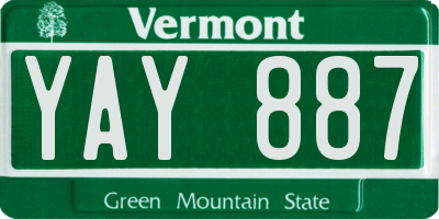 VT license plate YAY887