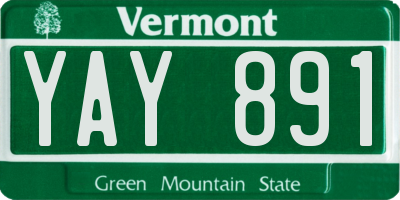 VT license plate YAY891