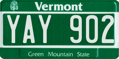 VT license plate YAY902