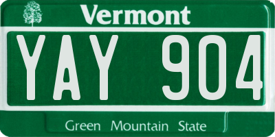 VT license plate YAY904