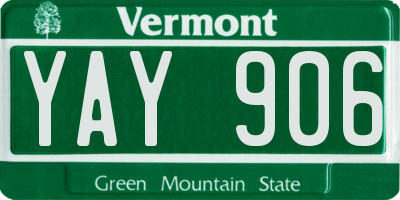 VT license plate YAY906