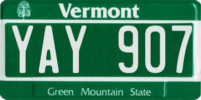 VT license plate YAY907