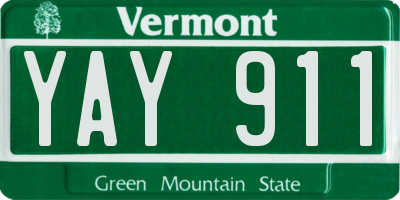 VT license plate YAY911