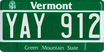 VT license plate YAY912