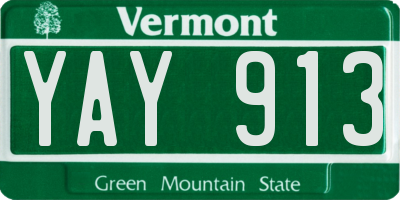 VT license plate YAY913
