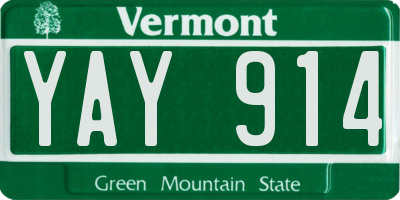 VT license plate YAY914