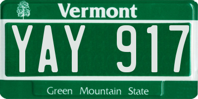 VT license plate YAY917