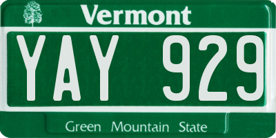 VT license plate YAY929