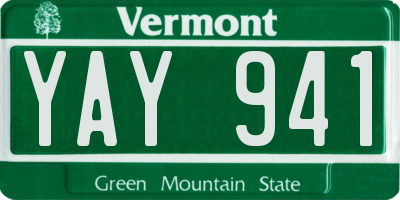 VT license plate YAY941