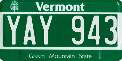 VT license plate YAY943