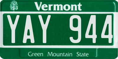 VT license plate YAY944