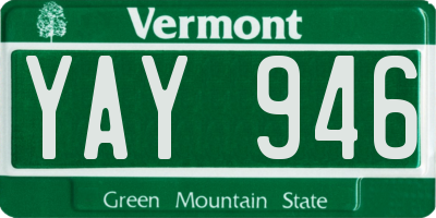VT license plate YAY946