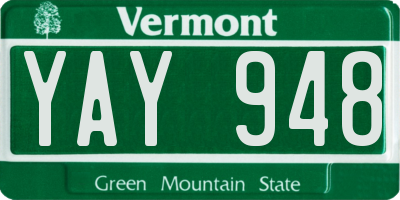 VT license plate YAY948