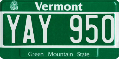 VT license plate YAY950